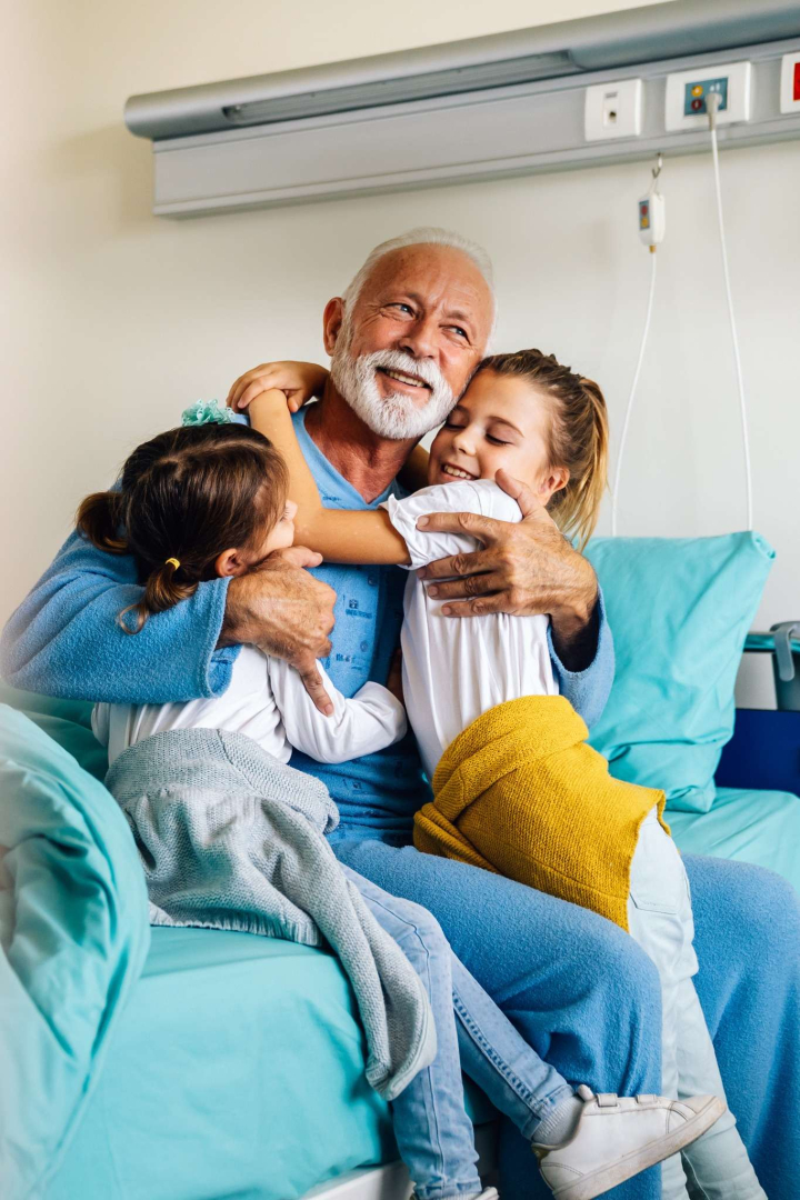 Papy hospitalisation avec petits enfants