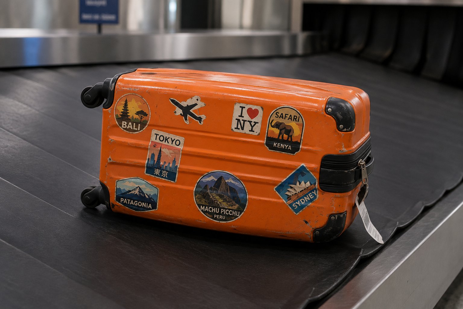 Bagage Sur Tapis Roulant Aeroport