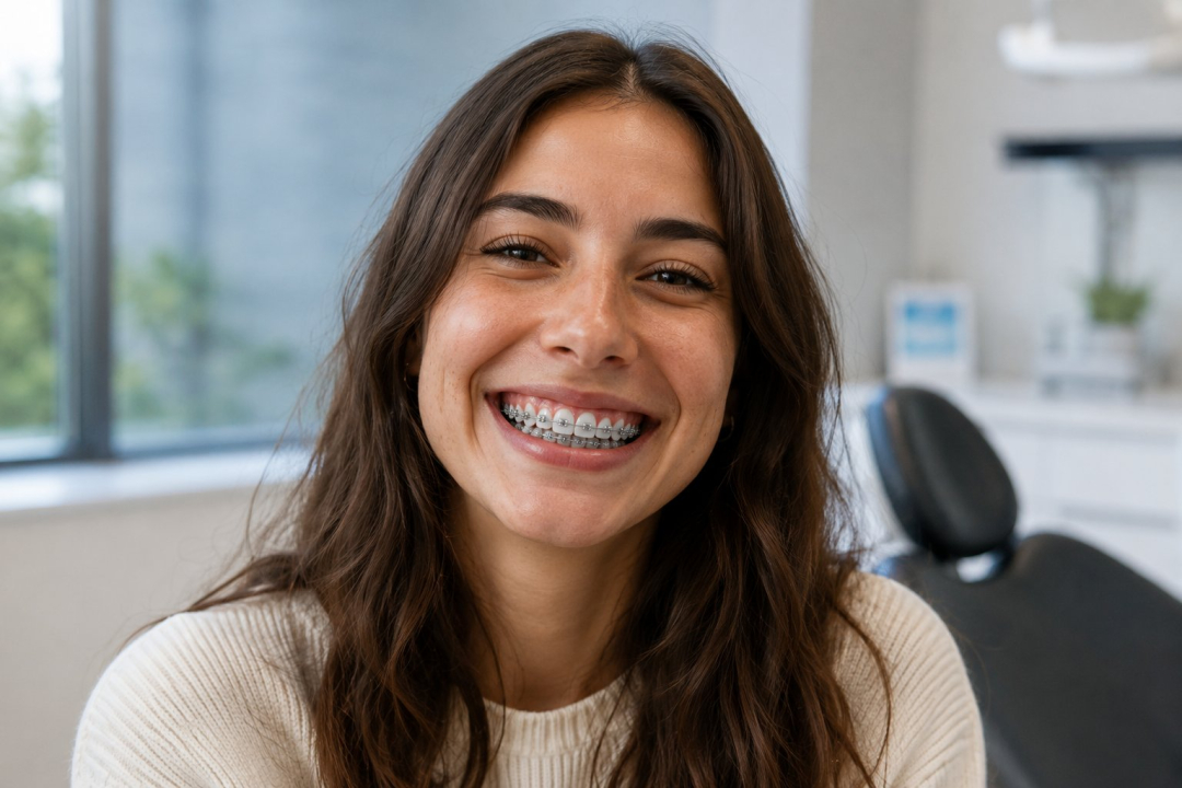 Jeune Fille Appareil Dentaire Orthodontiste