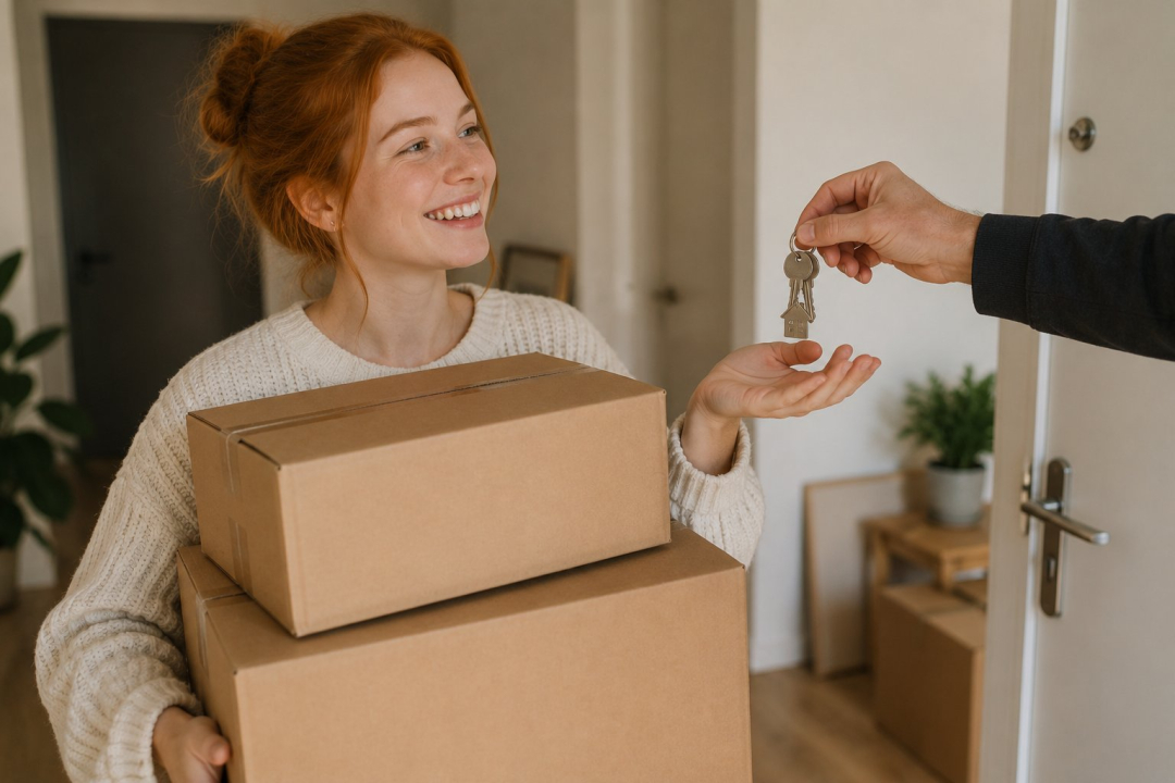 Jeune Locataire Recoit Clefs Appartement