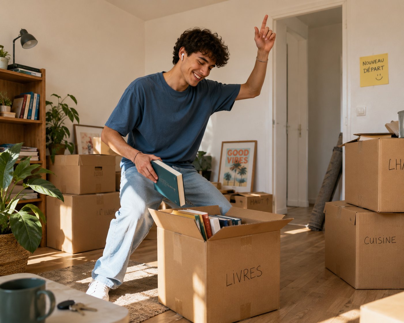 Jeune Locataire Defait Cartons Emmenagement
