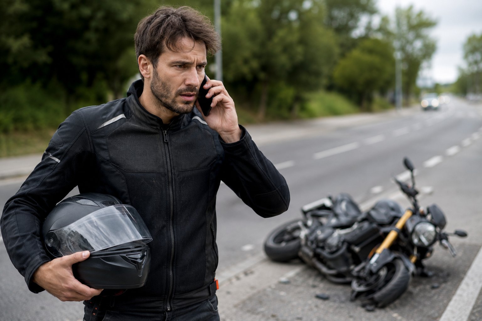 Homme Moto Bord route