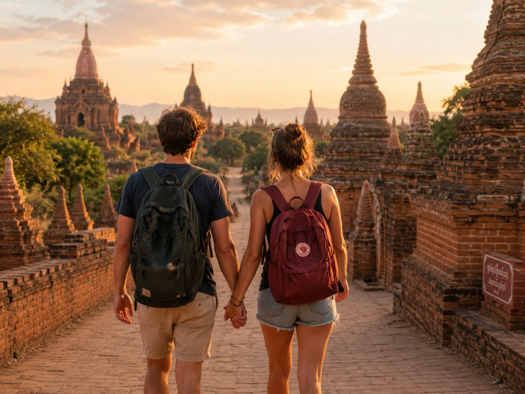 Couple Voyage Bagaan Randonnee